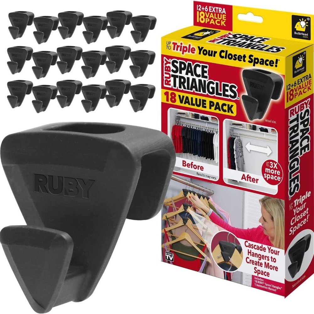 Ruby Space Triangles Hanger Space Savers - Set of 18